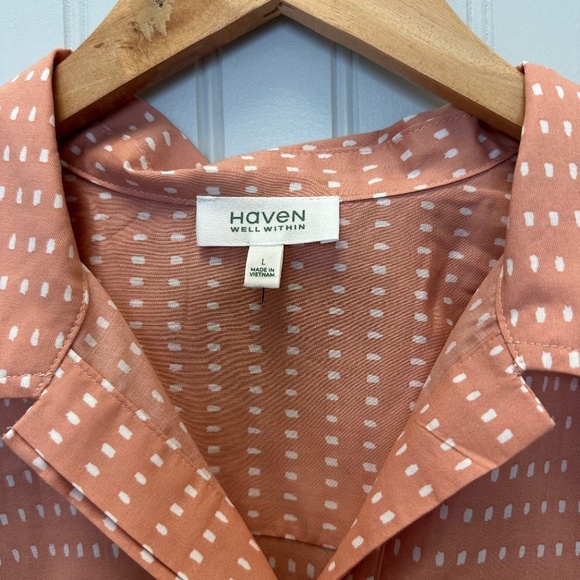 Heaven Well Within Organic Cotton Poplin Dot Short Sleep Pajama Set size Large - Picture 4 of 13